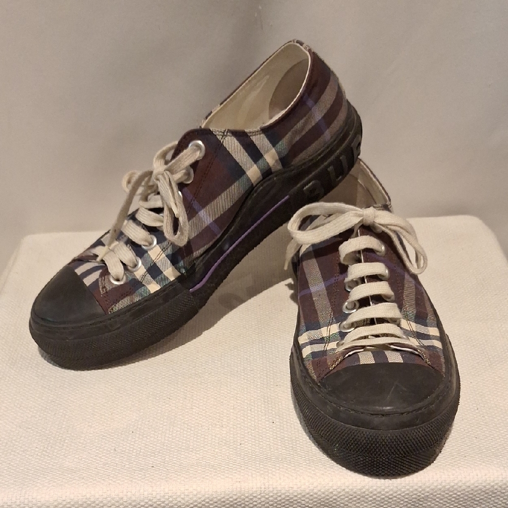 Burberry Jack Check Multicolor Plaid Low Top Sneakers